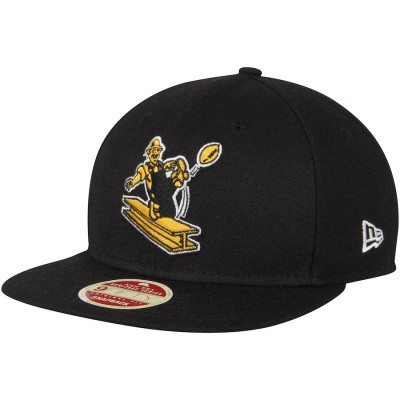 Men's Pittsburgh Steelers New Era Black Original Vintage 9FIFTY Adjustable Snapback Hat 2752252